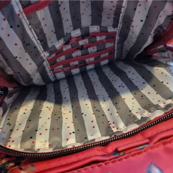 Lug Ranger Red Boquet Floral Quilted Puffer Crossbody Bag Excellent Condition - Picture 8 of 13